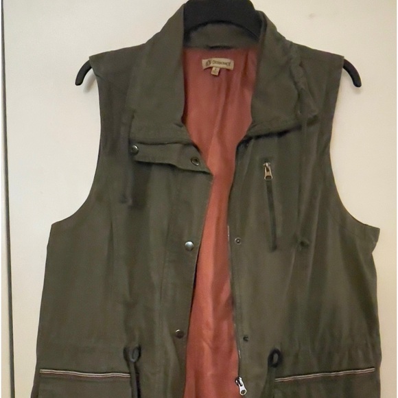 🎯 SOLD‼️Democracy khaki/green lined vest-large - Picture 1 of 8